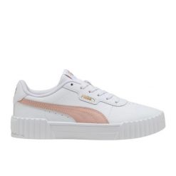 Buty Puma Carina 3.0 400365 06 białe. Białe buty treningowe bez wzorów, z gumy, bez zapięcia. Za 338.63 zł.