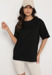 Czarny Bawełniany Klasyczny T-shirt Merovira. Czarne t-shirty Born2be, l, bez wzorów, z bawełny, klasyczne, bez kołnierzyka, bez ramiączek. W wyprzedaży za 42.49 zł.
