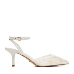 Czółenka DeeZee. Białe czółenka DeeZee, bez wzorów, bez obcasa, bez zapięcia. Za 159.99 zł.