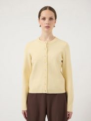 YAS Kardigan w kolorze jasnożółtym rozmiar: S. Żółte swetry YAS, s, bez wzorów, z wiskozy, klasyczne, bez ramiączek. Za 166.49 zł.