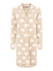 Zwillingsherz Kardigan w kolorze beżowym rozmiar: S/M. Brązowe swetry Zwillingsherz, m, bez wzorów, bez ramiączek. Za 247.99 zł.