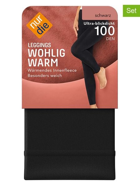 Nur Die Legginsy w kolorze czarnym rozmiar: 40-44. Czarne legginsy Nur Die, bez wzorów, z polaru. Za 45.86 zł.