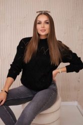 Sweter z półgolfem i wzorem w romby czarny. Czarne swetry KESI, l, bez wzorów, z wełny, plus size, bez ramiączek. Za 125.45 zł.