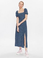 Tommy Jeans Sukienka letnia Ditsy Floral DW0DW15675 Granatowy Regular Fit. Niebieskie sukienki Tommy Jeans, xs, bez wzorów, z jeansu, bez kołnierzyka, bez ramiączek. Za 419.99 zł.