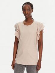 Liu Jo Sport Bluzka TA5178 J5904 Beżowy Regular Fit. Brązowe t-shirty sportowe Liu Jo Sport, xs, bez wzorów, z bawełny, bez ramiączek. Za 219.99 zł.