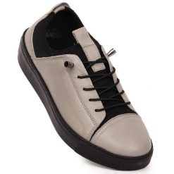 Skórzane lekkie półbuty damskie wsuwane szare T.Sokolski W26-151. Szare półbuty wsuwane T.Sokolski, bez wzorów, ze skóry, bez obcasa. Za 319.99 zł.