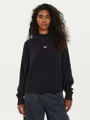 Tommy Jeans Golf Tjw Badge DW0DW19912 Czarny Regular Fit. Czarne swetry Tommy Jeans, xs, bez wzorów, z bawełny, bez ramiączek. Za 519.99 zł.