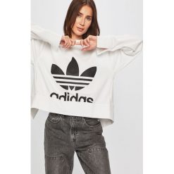 Adidas Originals - Bluza. Białe bluzy adidas Originals, bez wzorów, z bawełny, bez kaptura. Za 229.90 zł.