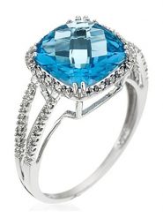 Maison héritage PARIS Złoty pierścionek "Divine Topaze" z diamentami rozmiar: 54. Niebieskie pierścionki maison héritage PARIS, z diamentem, złote. Za 2,609.99 zł.