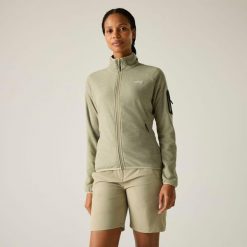 Damska bluza polarowa Rivendell z zamkiem błyskawicznym. Białe bluzy bez kaptura Regatta, bez wzorów, z polaru. W wyprzedaży za 229.99 zł.