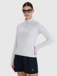 BLUZA DAMSKA 4F TREKKINGOWA SZYBKOSCHNĄCA TFSWF476 KOLOR SZARY. Szare bluzy bez kaptura 4f, l, bez wzorów, z materiału, bez kaptura, do biegania. Za 199.99 zł.