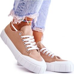 PF1 Damskie Trampki Na Platformie Brązowe Comes. Brązowe trampki PF1, bez wzorów, z gumy, klasyczne, bez zapięcia. Za 85.00 zł.