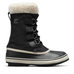 Śniegowce Sorel. Czarne śniegowce Sorel, bez wzorów, bez zapięcia. Za 649.99 zł.