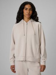 4F Bluza dresowa loose z kapturem damska - biała XL. Białe bluzy z kapturem 4f, xl, bez wzorów, z dresówki, z kapturem. Za 199.99 zł.