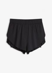 Szorty kąpielowe z szybkoschnącego materiału. Czarne bikini bonprix, bez wzorów. Za 92.99 zł.