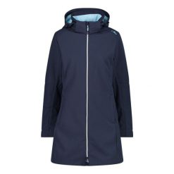 Kurtka parka z kapturem, zapinana na zamek dla kobiet CMP. Niebieskie kurtki przejściowe sportowe CMP, na zimę, bez wzorów, z materiału, z kapturem, trekkingowe. Za 437.40 zł.
