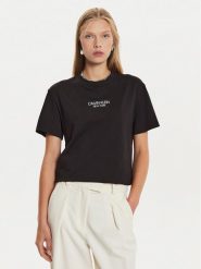 Calvin Klein T-Shirt New York K20K208064 Czarny Regular Fit. Czarne t-shirty Calvin Klein, xxs, bez wzorów, z bawełny, bez kołnierzyka, bez ramiączek. Za 119.99 zł.