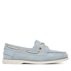 Mokasyny Tommy Hilfiger. Niebieskie mokasyny Tommy Hilfiger, bez wzorów. Za 489.99 zł.