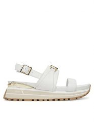 Liu Jo Sandały Maxi Wonder BA5081 P0102 Biały. Białe sandały Liu Jo, bez wzorów, ze skóry, bez obcasa, na płaskiej podeszwie, bez zapięcia. Za 369.99 zł.