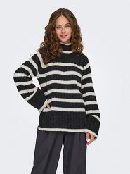 JDY Sweter w kolorze antracytowo-kremowym rozmiar: XL/XXL. Brązowe swetry JDY, xl, bez wzorów, z wełny, bez ramiączek. Za 79.40 zł.