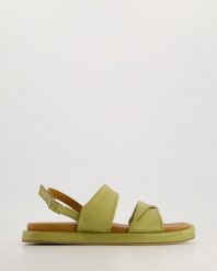 ZIELONE SANDAŁY 060211909 ELM. Zielone sandały Venezia, bez wzorów, ze skóry, bez obcasa, bez zapięcia. Za 229.00 zł.