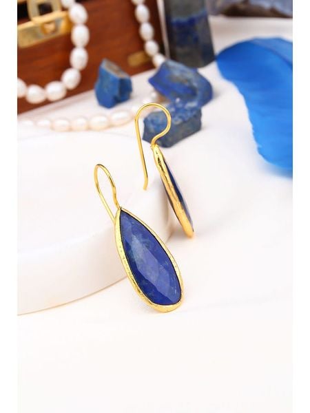 Pierres delicates Pozłacane kolczyki z lapis lazuli rozmiar: onesize. Żółte kolczyki Pierres delicates, z lazurytem, pozłacane. Za 83.22 zł.