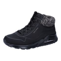 Buty do chodzenia damskie Skechers Uno Darling Daze. Czarne buty treningowe Skechers, na zimę, bez wzorów, z materiału, bez zapięcia, trekkingowe. Za 259.99 zł.