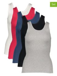 Petit Fleur Topy (5 szt.) w różnych kolorach rozmiar: 42. Topy Petit Fleur, bez wzorów, z bawełny, bez kołnierzyka, bez ramiączek. Za 82.83 zł.