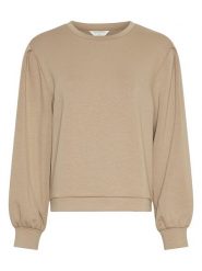 MOSS COPENHAGEN Bluza w kolorze beżowym rozmiar: S/M. Brązowe bluzy Moss Copenhagen, m, bez wzorów, bez ramiączek, bez kaptura. Za 140.86 zł.