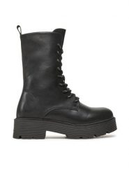 JENNY Botki WS5902-03 Czarny. Czarne botki Jenny, bez wzorów, ze skóry, bez obcasa, na płaskiej podeszwie, bez zapięcia. Za 159.99 zł.