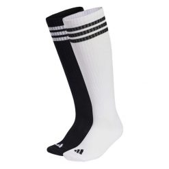 Podkolanówki z 3 paskami, 2 pary. Białe skarpetki adidas, bez wzorów, z bawełny. Za 79.95 zł.