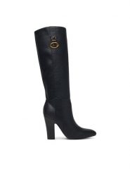 Guess Kozaki FLFTYN ELE11 Czarny. Czarne kozaki Guess, z aplikacjami, ze skóry, bez obcasa, na słupku, bez zapięcia. Za 824.99 zł.