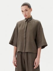 Max Mara Koszula Mirano 2516111028 Zielony Relaxed Fit. Zielone koszule Max Mara, bez wzorów, ze lnu, bez kołnierzyka, bez ramiączek. Za 1,049.00 zł.
