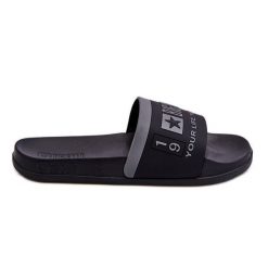Damskie Lekkie Klapki Big Star LL274732 Czarne. Czarne klapki bez wzorów, z gumy, casualowe, bez obcasa, bez zapięcia. Za 125.58 zł.