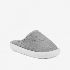 Damskie kapcie zimowe Coqui Homies. Szare kapcie Coqui, bez wzorów, z futra. Za 134.99 zł.