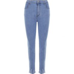 Niebieskie Jeansy Ampenope. Niebieskie jeansy Born2be, xl, bez wzorów, z jeansu, eleganckie, długie. W wyprzedaży za 63.74 zł.