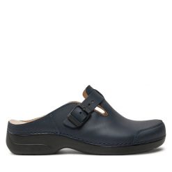 Klapki Nursing Care. Niebieskie klapki Nursing Care, bez wzorów, bez obcasa, bez zapięcia. Za 319.99 zł.