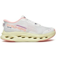 Buty sportowe damskie Skechers Max Cushioning Glide. Białe buty sportowe lifestyle Skechers, bez wzorów, bez zapięcia. Za 490.00 zł.