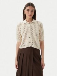 Marella Kardigan Voto 2613341055 Écru Regular Fit. Białe swetry Marella, s, bez wzorów, z bawełny, bez ramiączek. Za 1,009.00 zł.