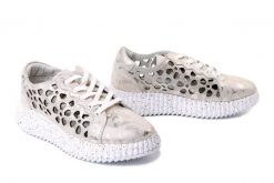 ARTIKER RELAKS 58C1263 flower-11, półbuty damskie. Szare półbuty wsuwane Artiker Relaks, na lato, w ażurowe wzory, ze skóry, bez obcasa. Za 174.17 zł.