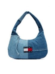 Tommy Jeans Torebka Tjw Denim Patchwork Shoulder Bag AW0AW18471 Niebieski. Niebieskie torebki klasyczne Tommy Jeans, bez wzorów, z denimu, bez dodatków. Za 489.99 zł.