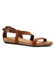 Comfortfusse Skórzane sandały w kolorze jasnobrązowym rozmiar: 40. Brązowe sandały Comfortfüße, bez wzorów, ze skóry, klasyczne, z otwartym noskiem, bez obcasa, bez zapięcia. Za 217.99 zł.