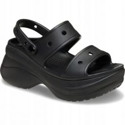 Sandały dla Kobiet Crocs Bae Sandal. Czarne sandały Crocs, bez wzorów, z materiału, eleganckie, bez obcasa, na platformie, bez zapięcia. Za 119.99 zł.