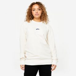 Bluza skaterska z kolekcji Roos Zwetsloot, beżowa, niebarwiona. Białe bluzy Decathlon, s, bez wzorów, z bawełny, bez kaptura. W wyprzedaży za 59.99 zł.