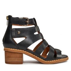 Sandały Pikolinos. Czarne sandały Pikolinos, bez wzorów, bez obcasa, na słupku, bez zapięcia. Za 639.99 zł.