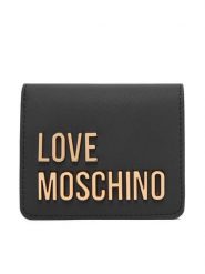 LOVE MOSCHINO Portfel JC5612PP1PKD0000 Czarny. Czarne portfele Love Moschino, bez wzorów, ze skóry. Za 399.99 zł.