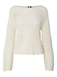 Pieces Sweter "Fallon" w kolorze kremowym rozmiar: XS. Brązowe swetry Pieces, xs, bez wzorów, bez ramiączek. Za 74.81 zł.