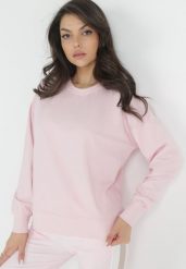 Różowa Bluza Dzianinowa Wsuwana ze Ściągaczem Avaeh. Czerwone bluzy Born2be, s, bez wzorów, z dzianiny, bez kaptura. W wyprzedaży za 42.49 zł.