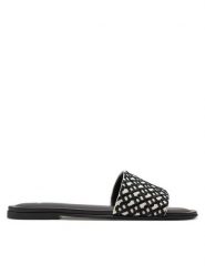 Boss Klapki Millie Slide Cveb 50517365 Czarny. Czarne klapki Boss, bez wzorów, z materiału, bez obcasa, bez zapięcia. Za 649.99 zł.