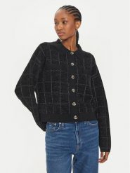 Boss Kardigan Fironia 50523746 Czarny Regular Fit. Czarne swetry Boss, s, bez wzorów, z wiskozy, bez ramiączek. Za 759.99 zł.
